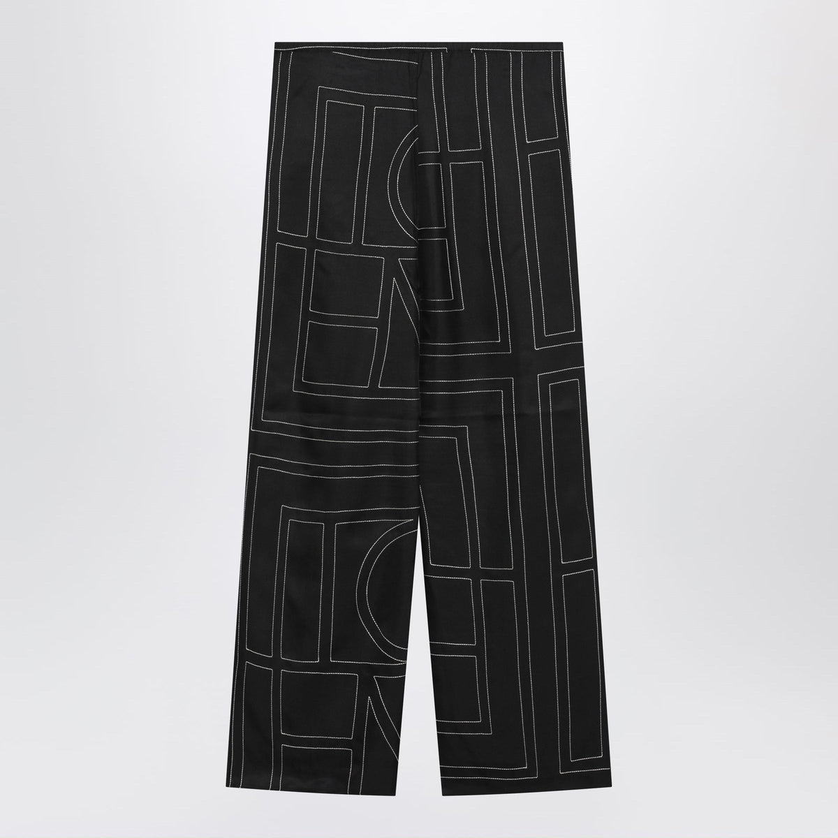 Toteme Black Monogram Silk Pajama Trousers Women TOTEME