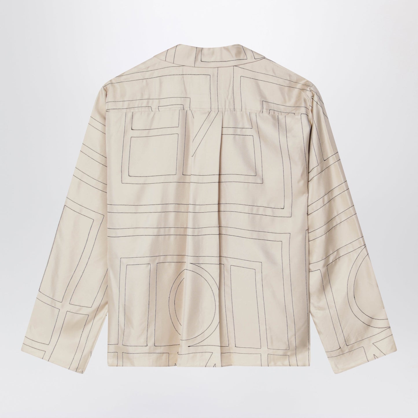 Toteme Monogram Pajama Shirt In Ivory Silk Women TOTEME