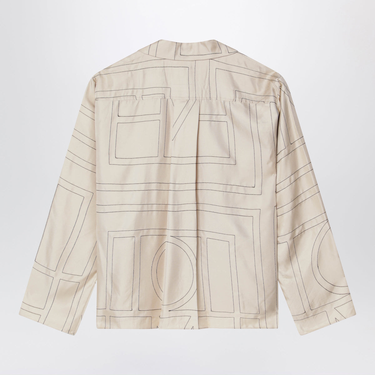 Toteme Monogram Pajama Shirt In Ivory Silk Women TOTEME