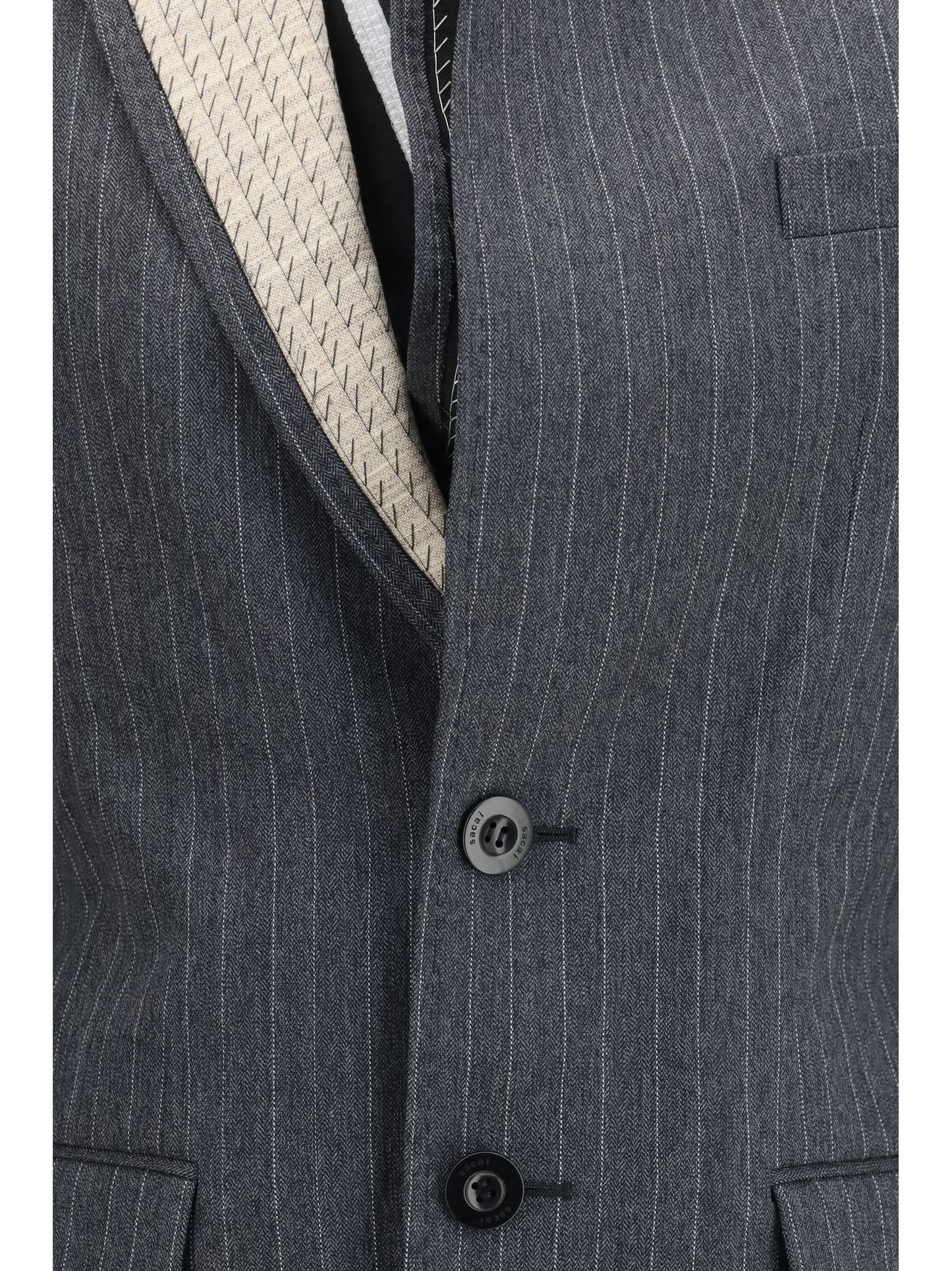 Sacai Women Pinstripe Single Breasted Jacket SACAI