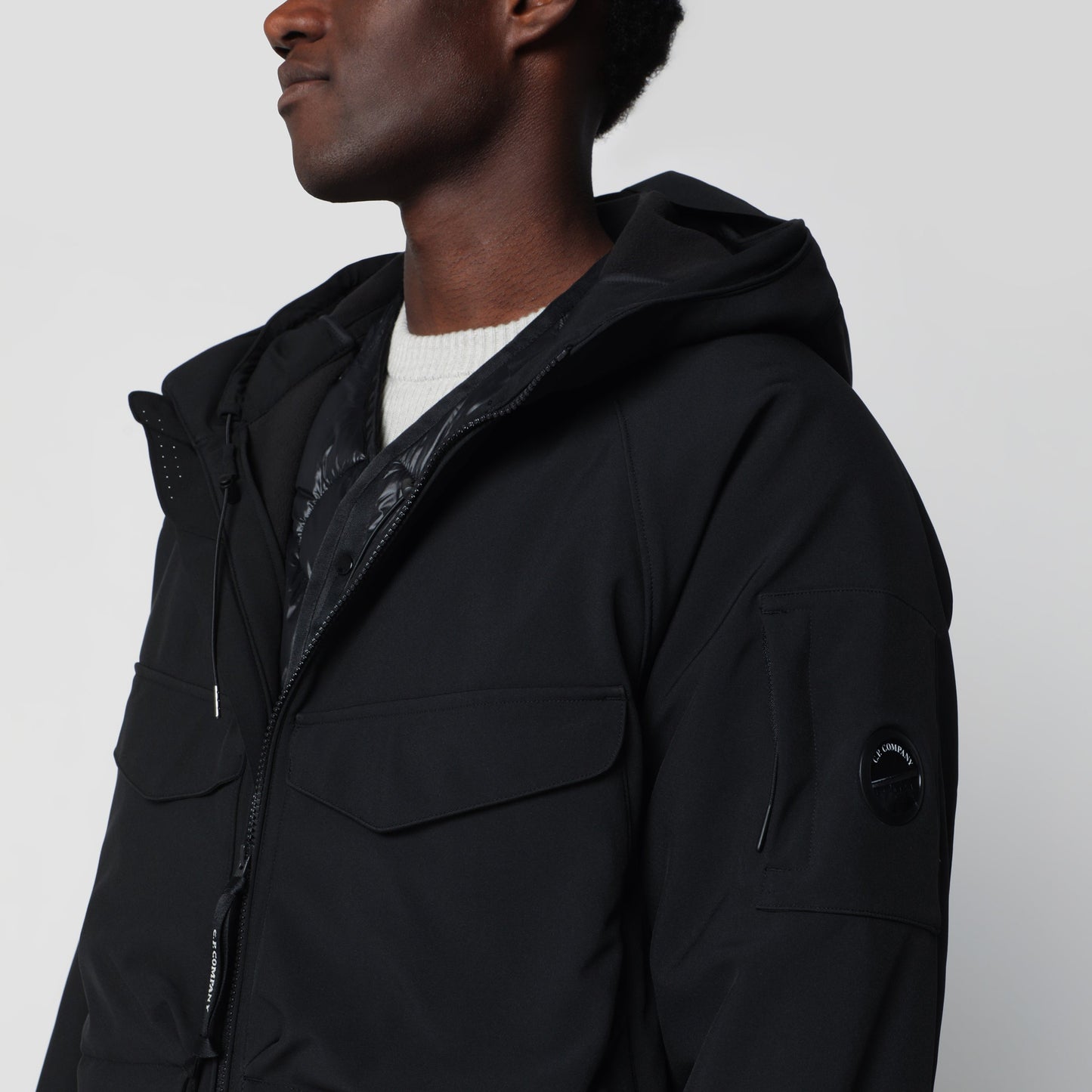 C.P. Company Black Padded Zip-Up Jacket Men C.P. COMPANY