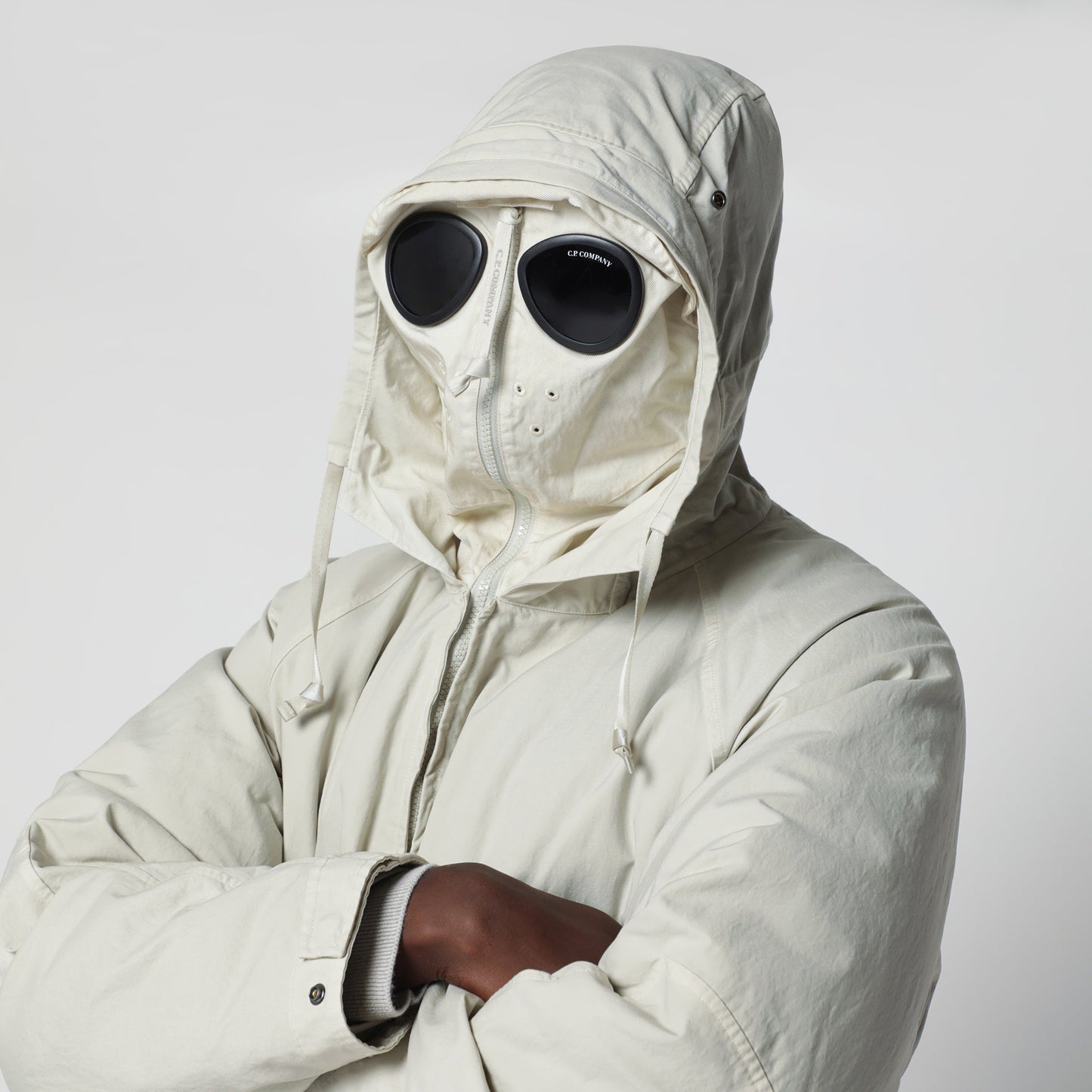 C.P. Company Silver Birch Hooded Jacket With Goggle Lenses Men C.P. COMPANY