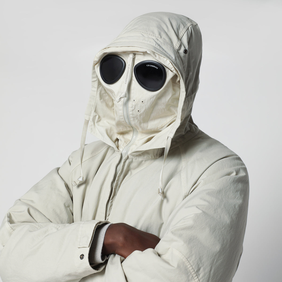 C.P. Company Silver Birch Hooded Jacket With Goggle Lenses Men C.P. COMPANY