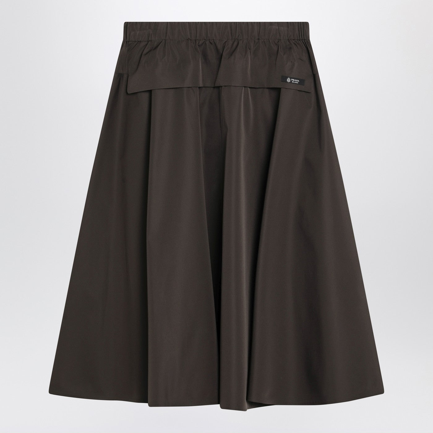 Prada Wide Camouflage Green Skirt In Technical Canvas Women PRADA