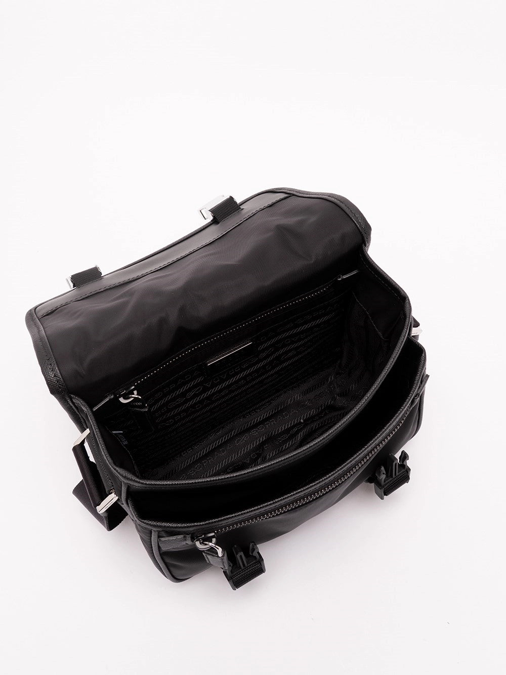 Prada Men Re-Nylon And Saffiano Leather Shoulder Bag PRADA