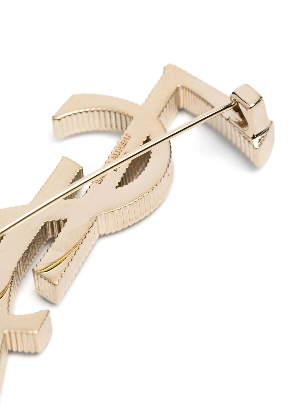 Saint Laurent Women Cassandre Cord Texture Metal Brooch SAINT LAURENT