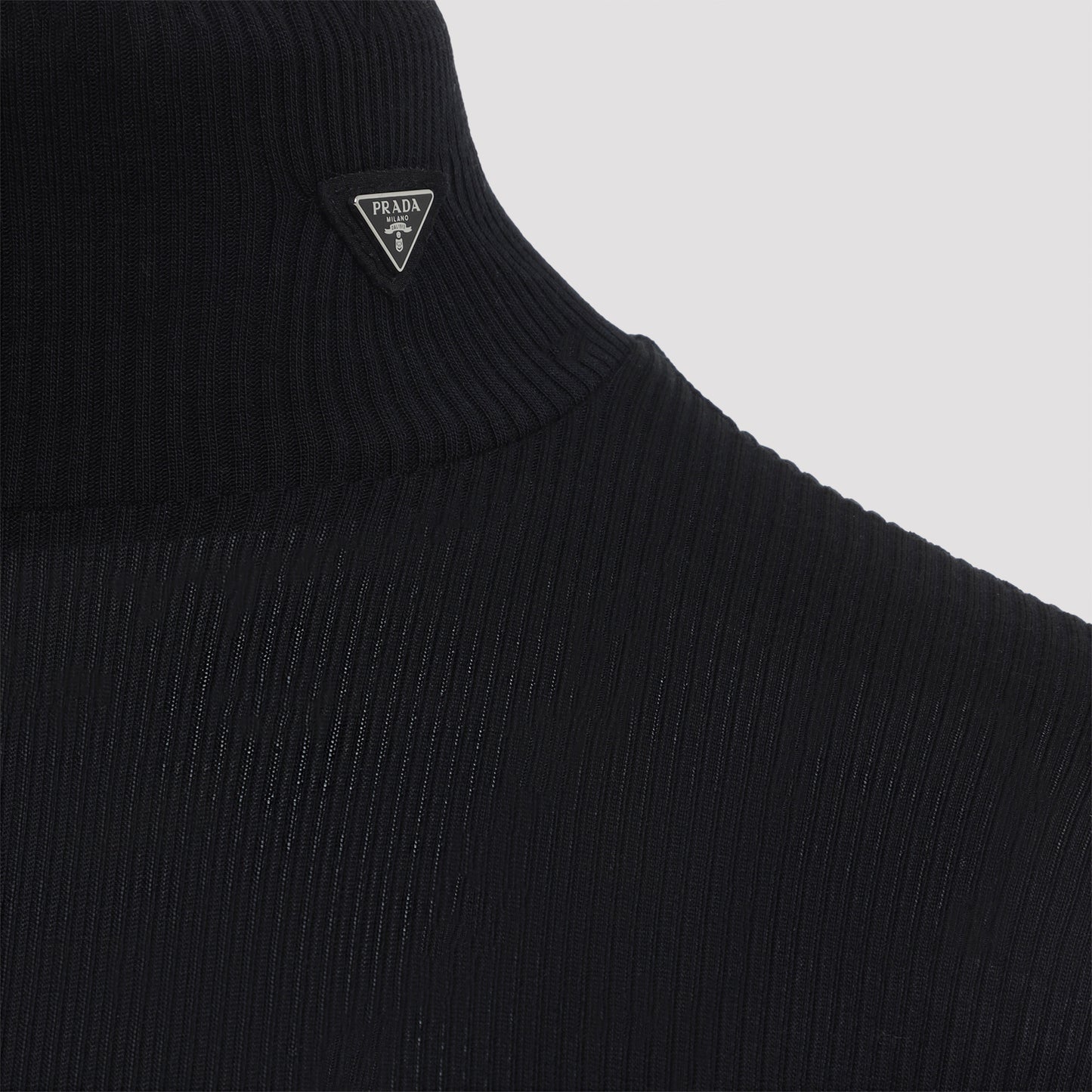 Prada Ribbed Knit Turtleneck Top Women PRADA