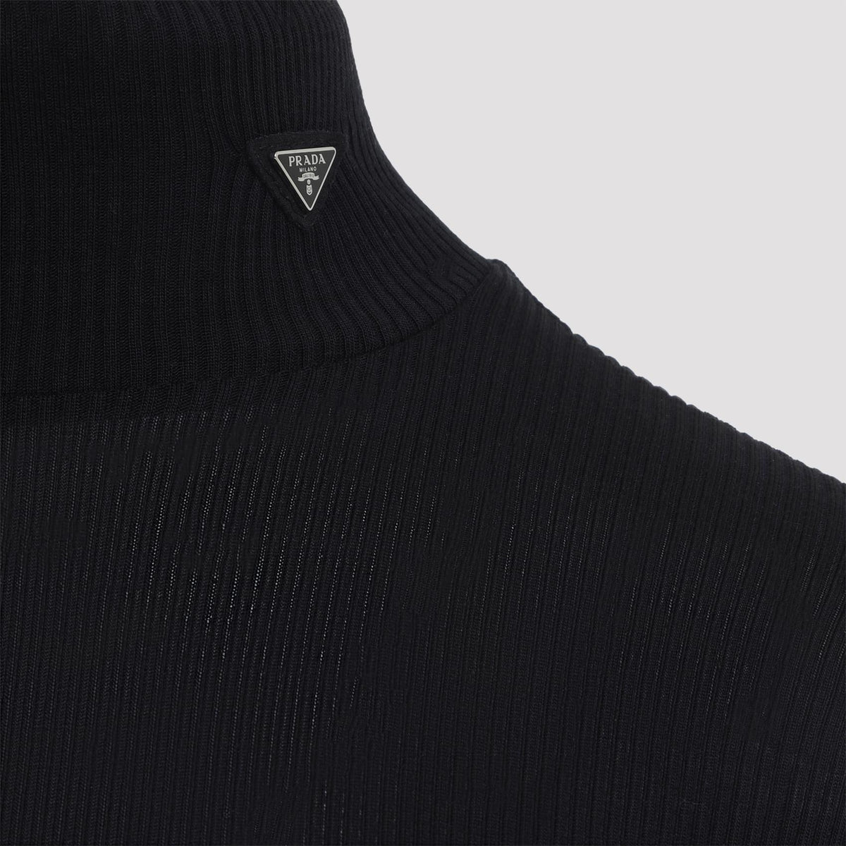 Prada Ribbed Knit Turtleneck Top Women PRADA