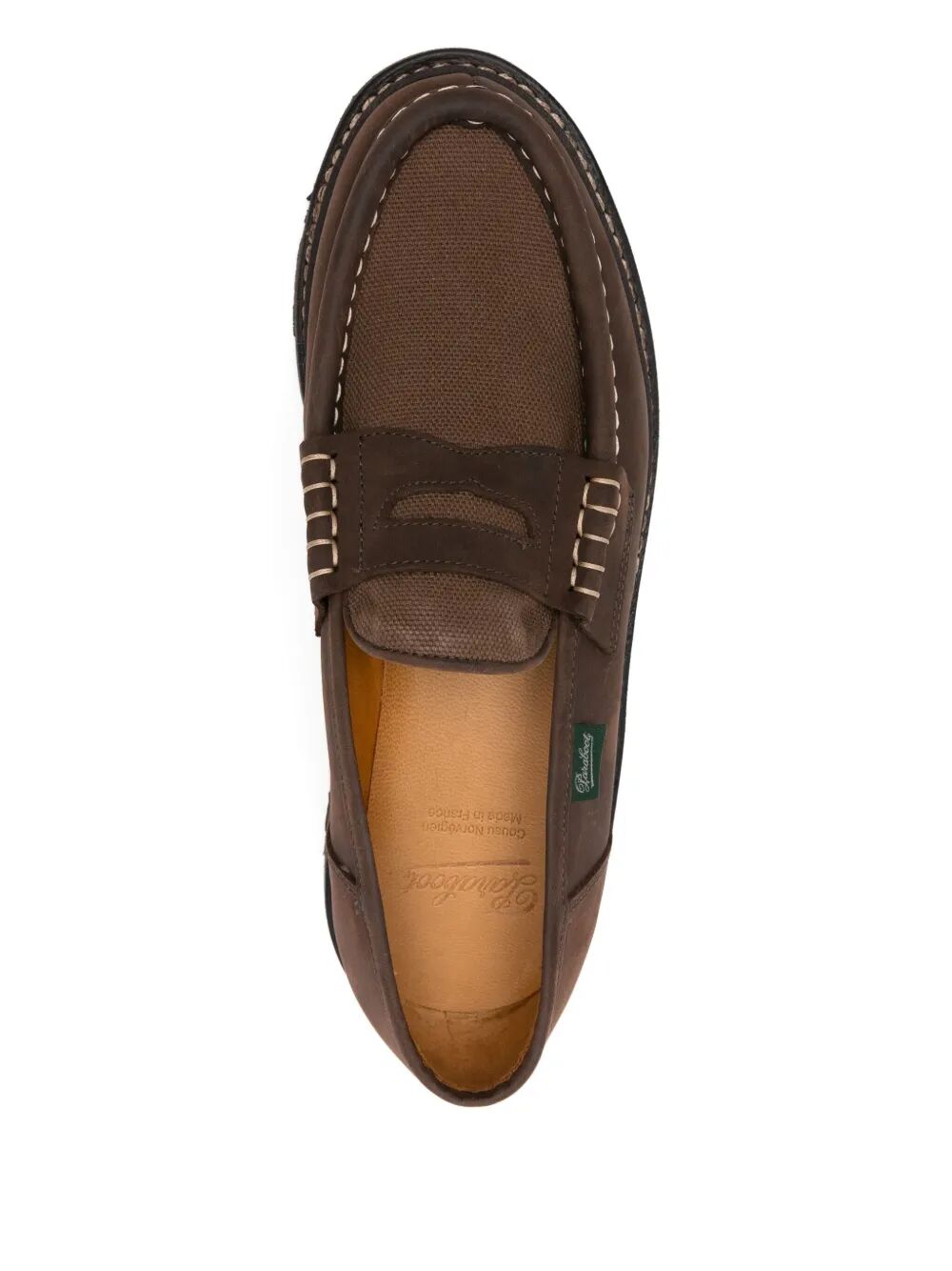 Paraboot Men Reims Suede Loafers With Canvas Inserts PARABOOT