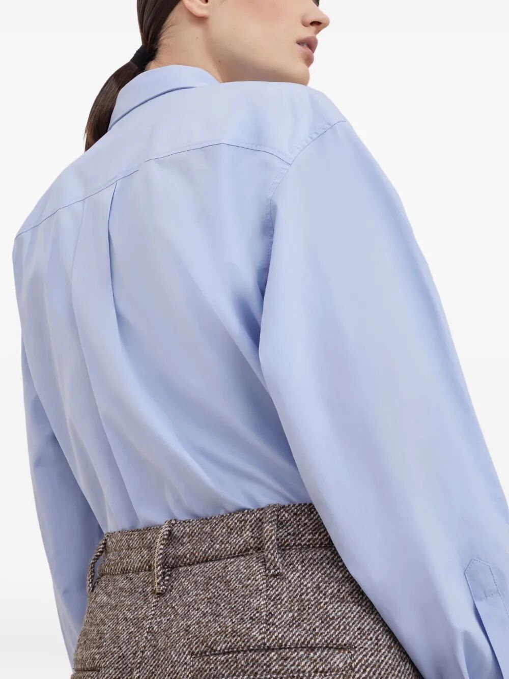 Brunello Cucinelli Women Wool And Silk Mélange Diagonal Sartorial Pencil Skirt With Monili BRUNELLO CUCINELLI