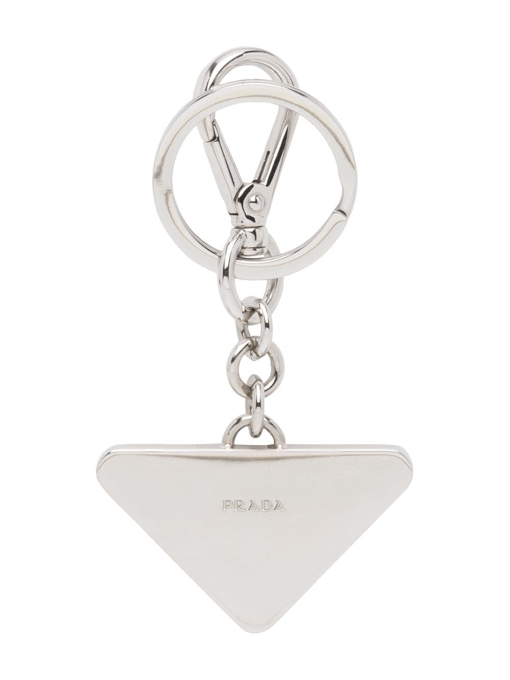 Prada Men Saffiano Leather And Metal Keychain PRADA