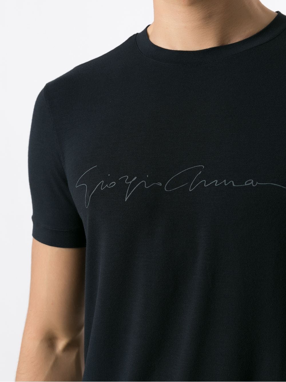 Giorgio Armani Men Asv Stretch-Viscose T-Shirt With Signature Logo GIORGIO ARMANI