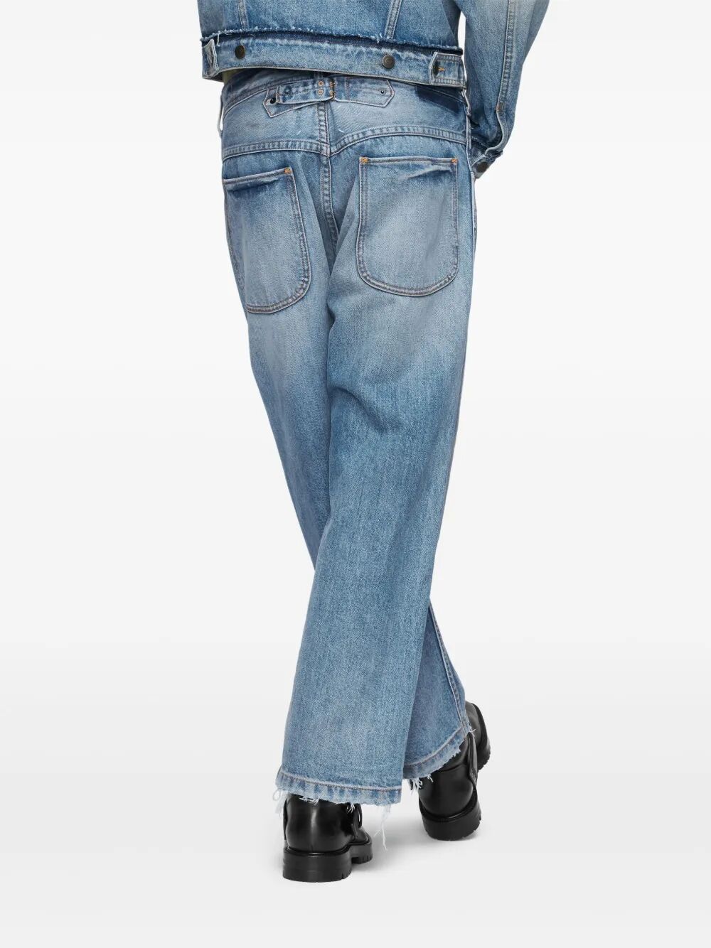 Maison Margiela Men Washed Denim Straight-Leg Cropped Jeans MAISON MARGIELA