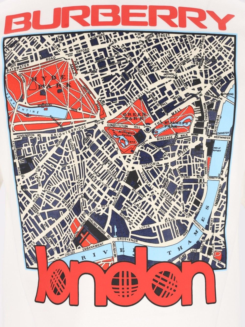 Burberry Men London Map Cotton T-Shirt BURBERRY