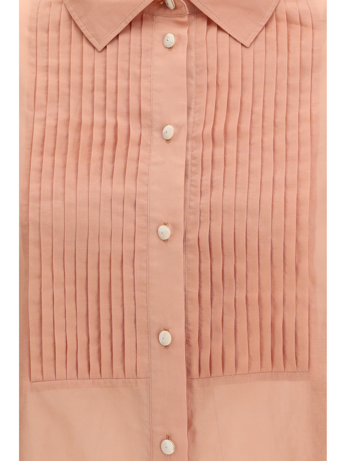 Golden Goose Women Oversized Shirt In Cotton With Pleated Bib