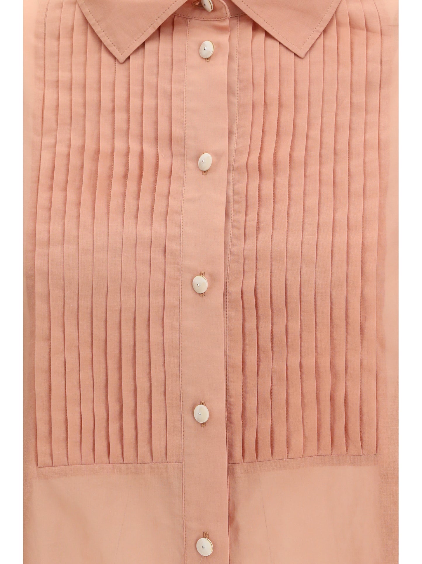 Golden Goose Women Oversized Shirt In Cotton With Pleated Bib GOLDEN GOOSE