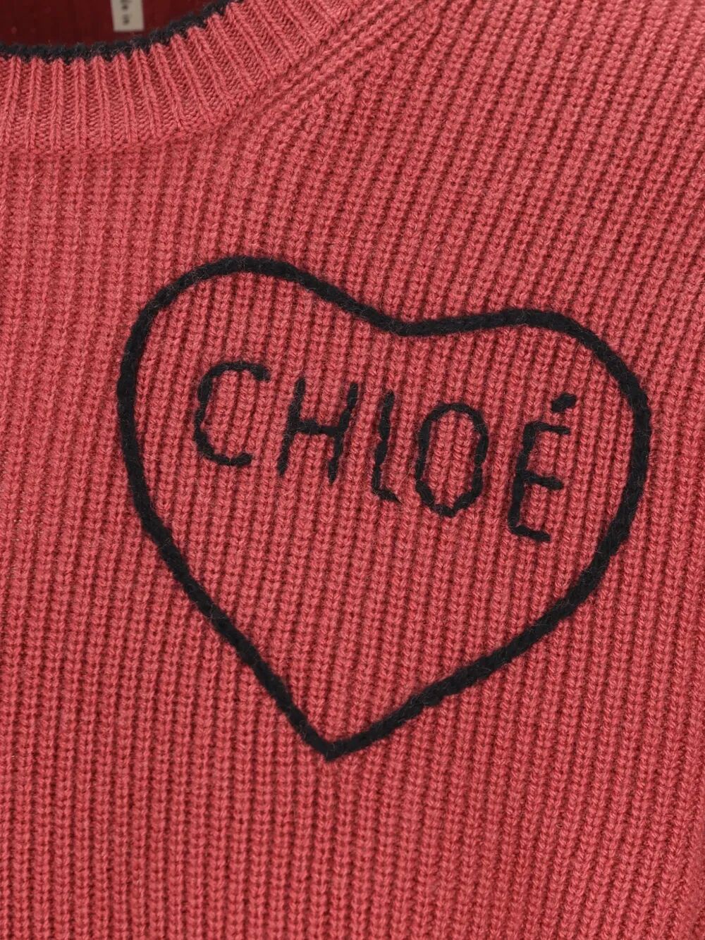Chloe Women Cropped Fitted Wool Knit Logo Sweater CHLOE