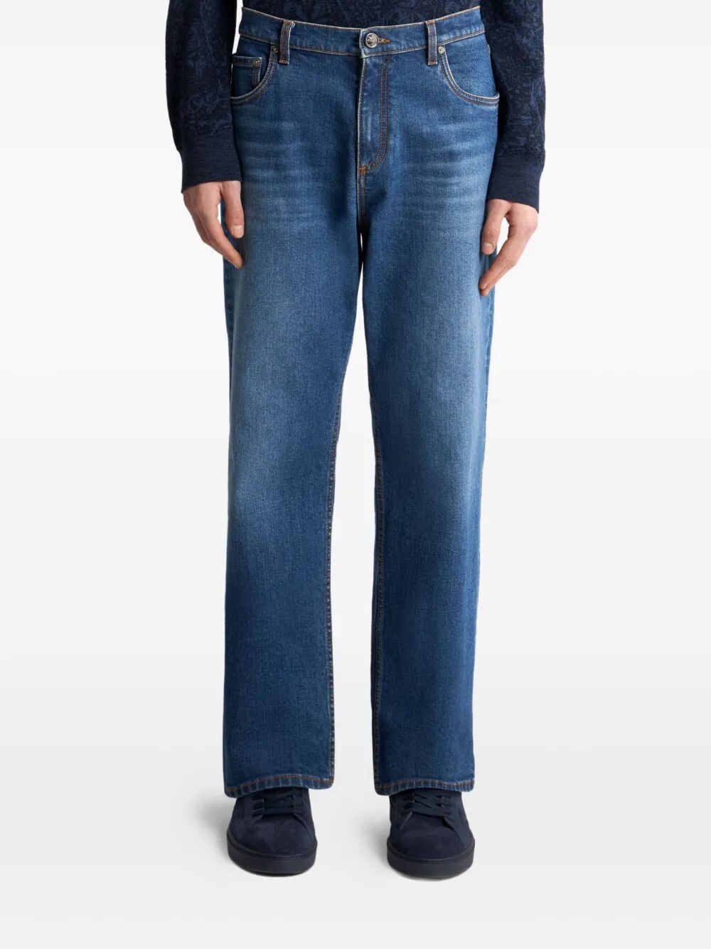 Etro Men Straight-Leg Jeans With Pegaso ETRO