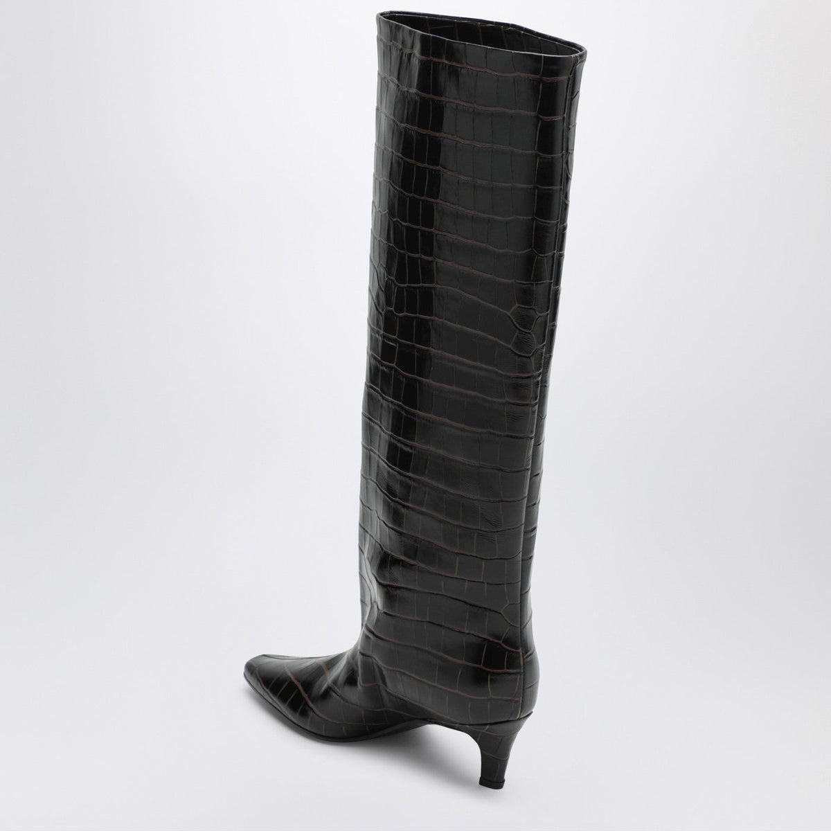Toteme Brown Boots In Crocodile-Print Leather Women TOTEME