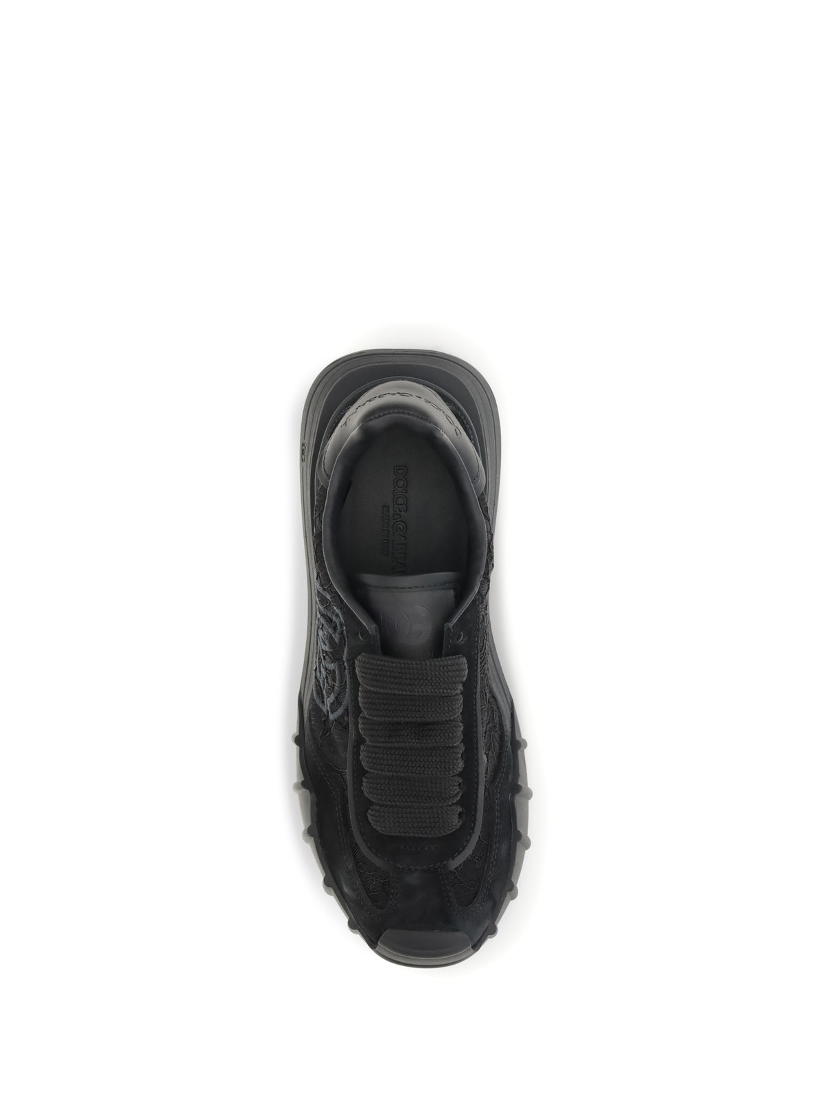 Dolce & Gabbana Women Leather And Lace Sneakers DOLCE & GABBANA