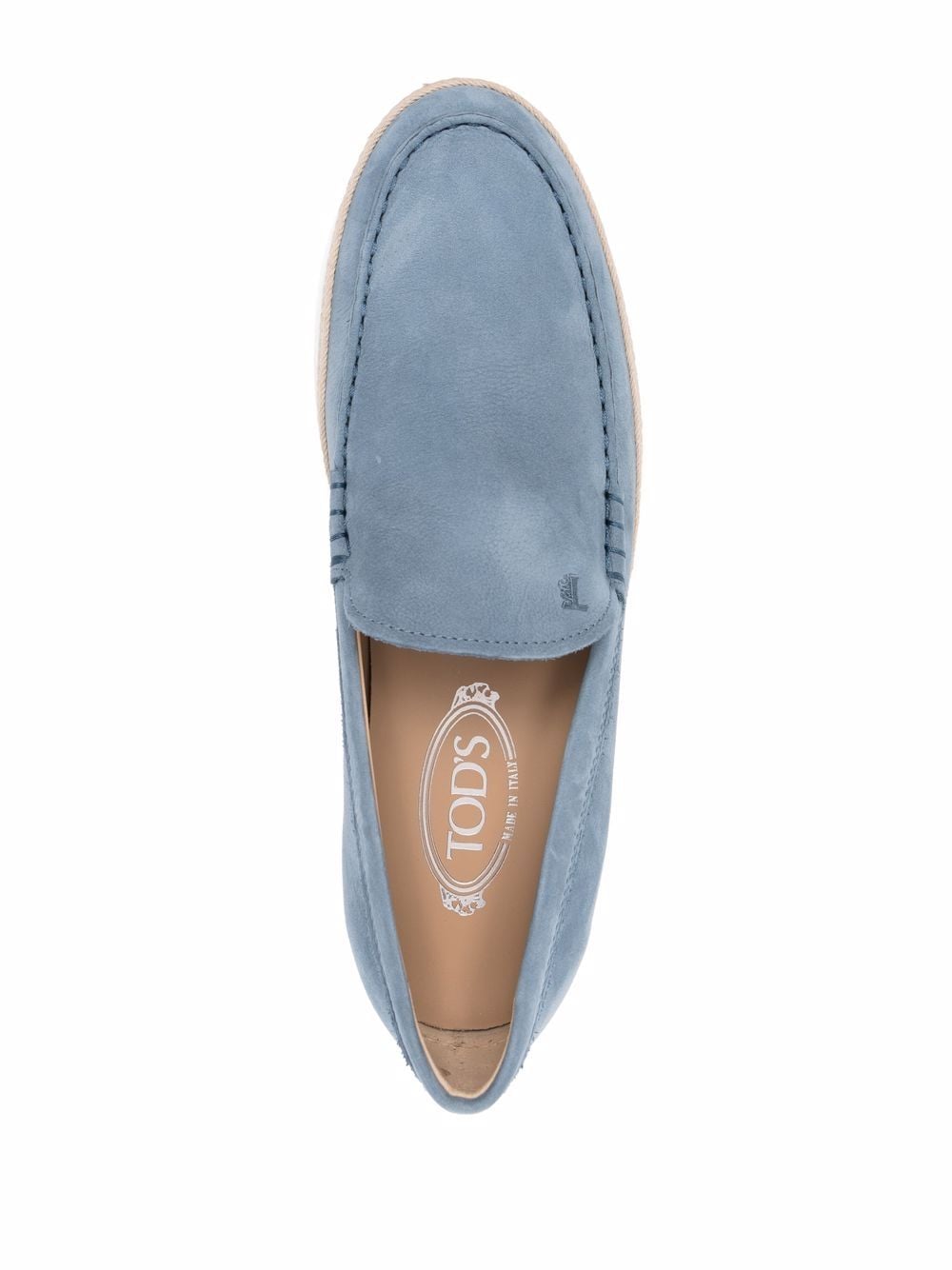 Tod's Men Slip-Ons Nubuck Loafers With Raffia Weaving TOD'S