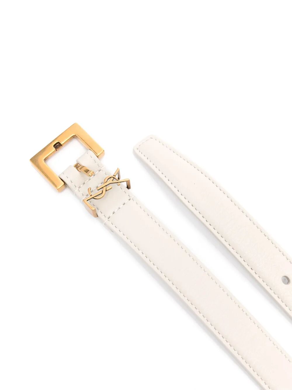 Saint Laurent Women Cassandre Thin Belt With Square Buckle In Box Leather SAINT LAURENT
