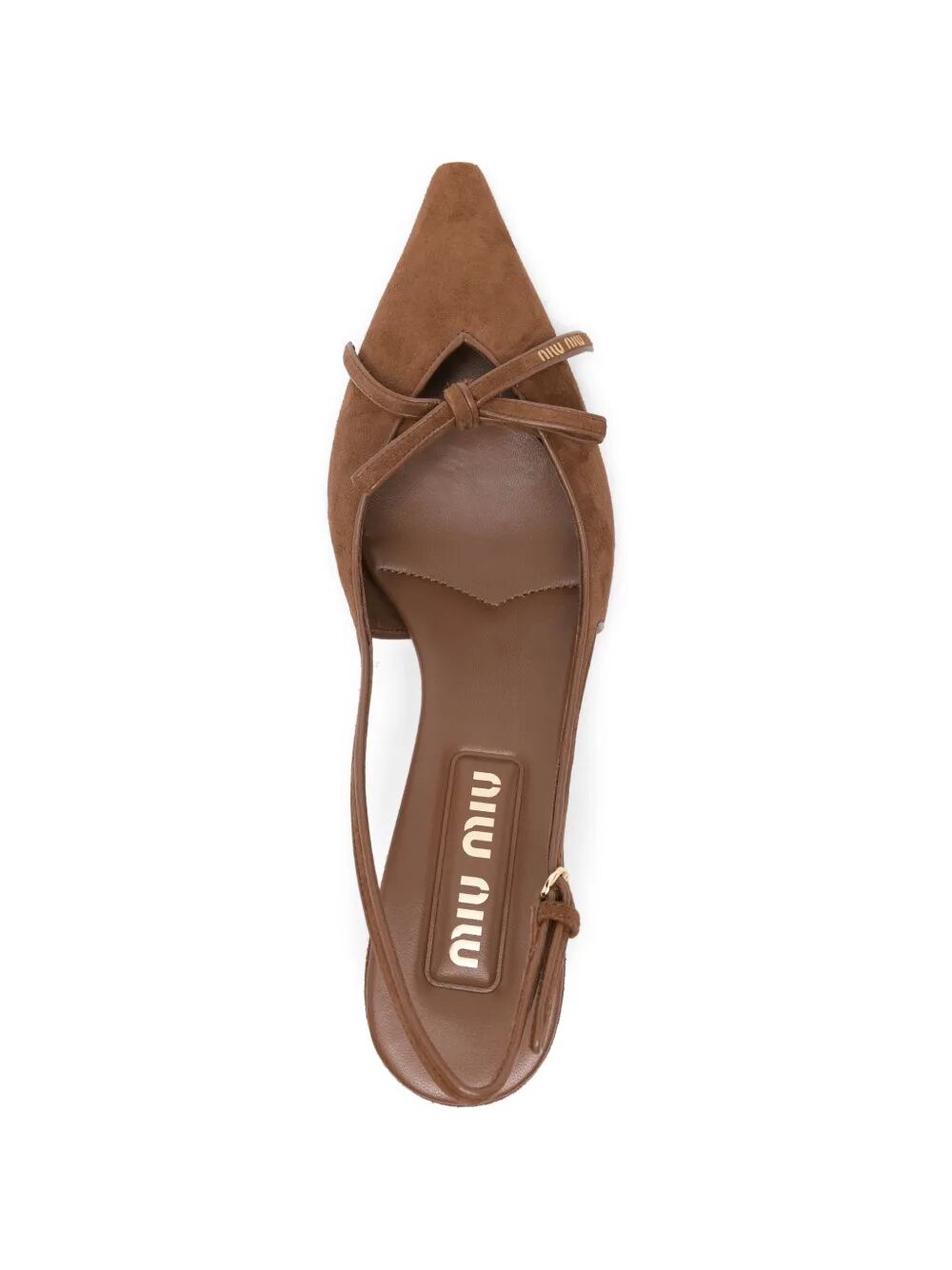 Miu Miu Women Suede Slingback Pumps With Bow MIU MIU