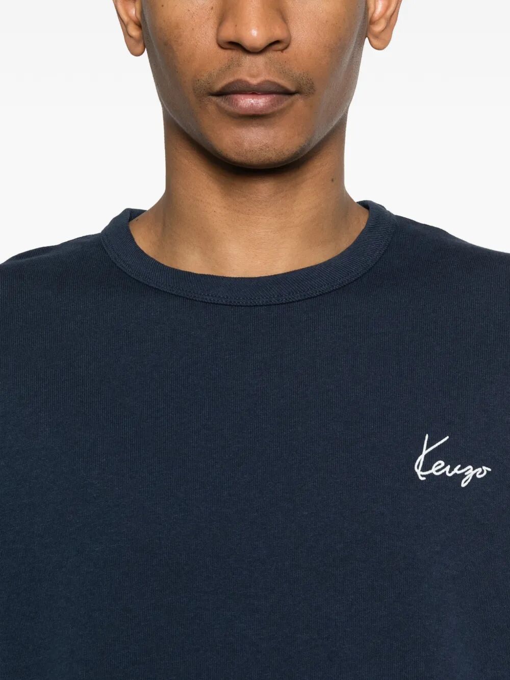 Kenzo Men `Kenzo Archive Rose` Embroidered Outlined Cotton T-Shirt KENZO