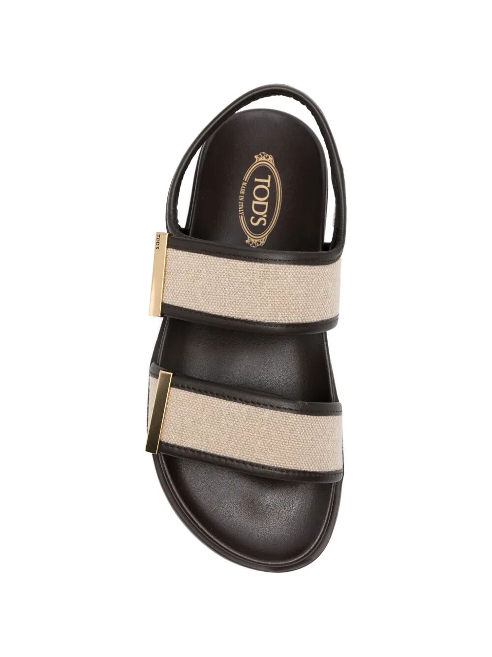 Tod's Women Double-Strap Fabric Sandals With Leather Detailing TOD'S