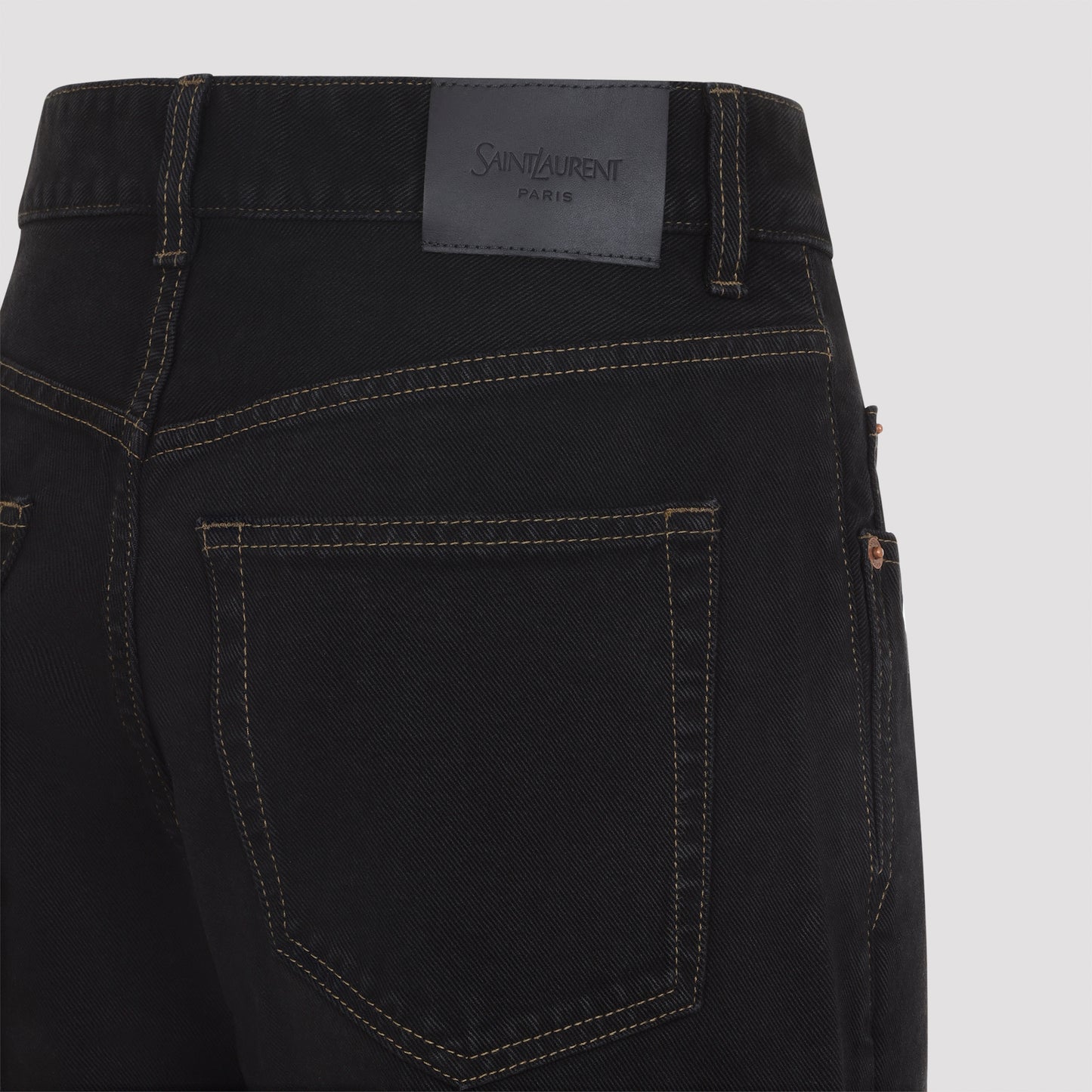 Saint Laurent V-Waist Long Baggy Jeans Women SAINT LAURENT
