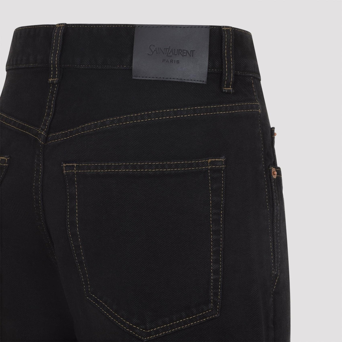 Saint Laurent V-Waist Long Baggy Jeans Women SAINT LAURENT