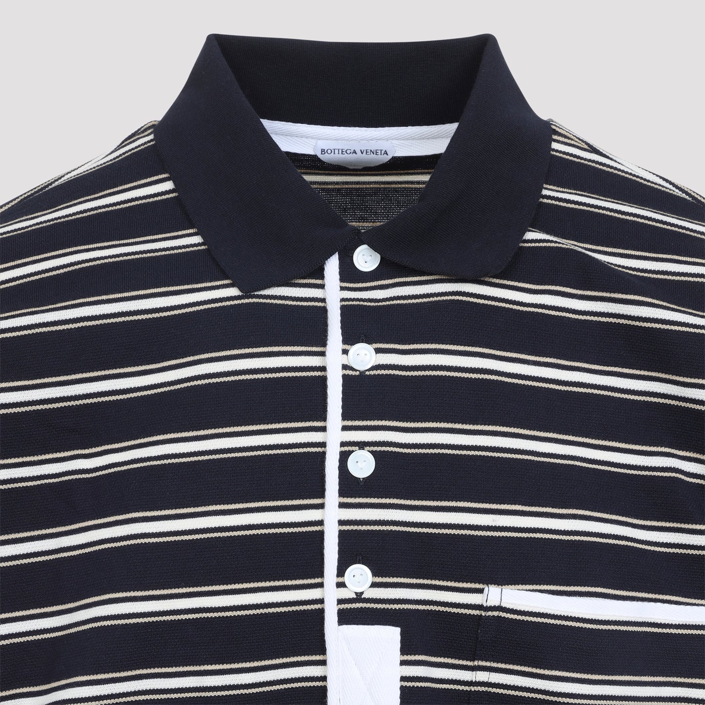 Bottega Veneta Stripes Piquet Polo Men BOTTEGA VENETA