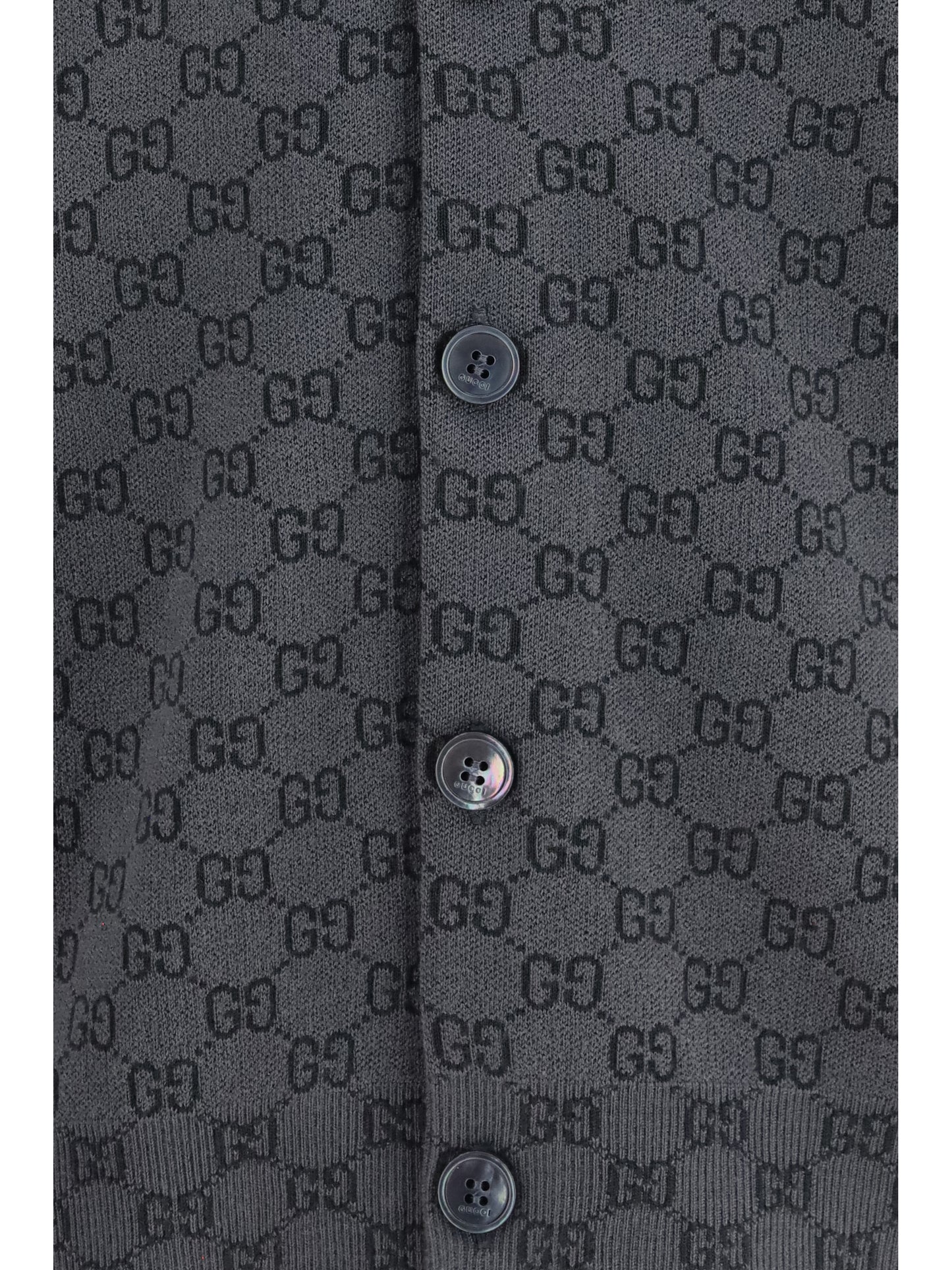 Gucci Men Silk And Wool Gg Print Cardigan GUCCI