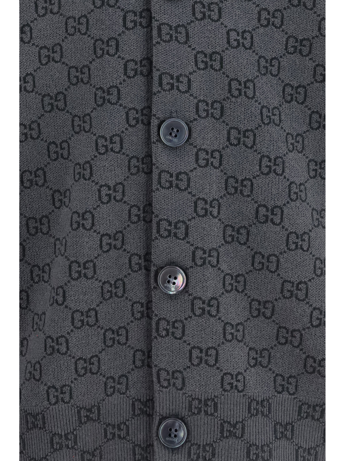 Gucci Men Silk And Wool Gg Print Cardigan GUCCI