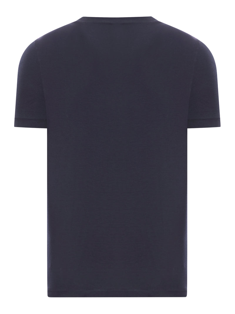 Giorgio Armani Men Crewneck Short Sleeved Sweater In Stretch Viscose Jersey GIORGIO ARMANI