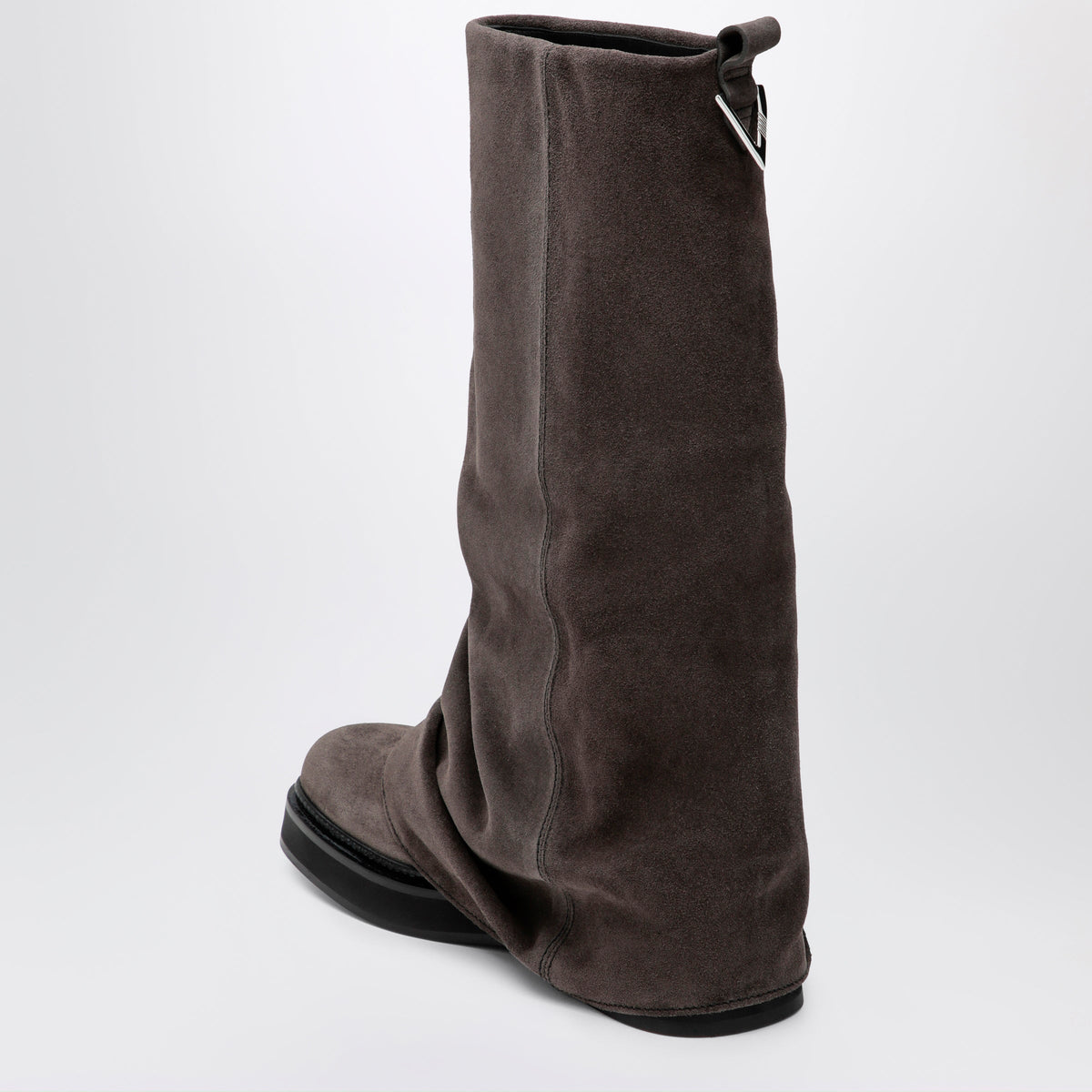 The Attico Robin Combat Boots In Suede, Dark Grey Women THE ATTICO