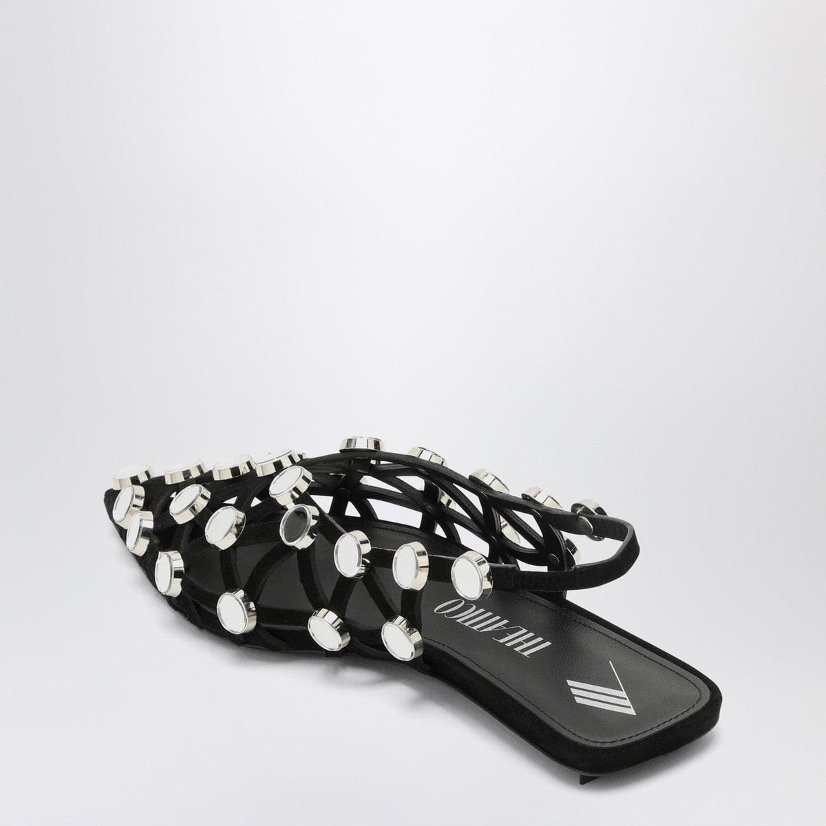 The Attico Black Grid Ballerina Women THE ATTICO