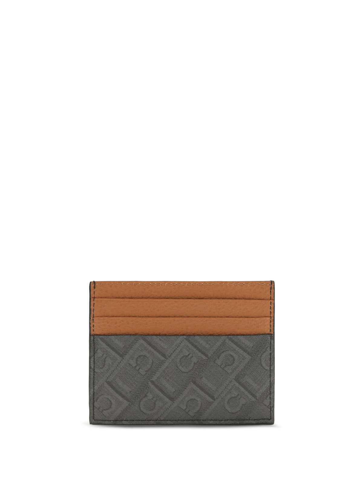 Ferragamo Men Monogram Leather Cardholder FERRAGAMO