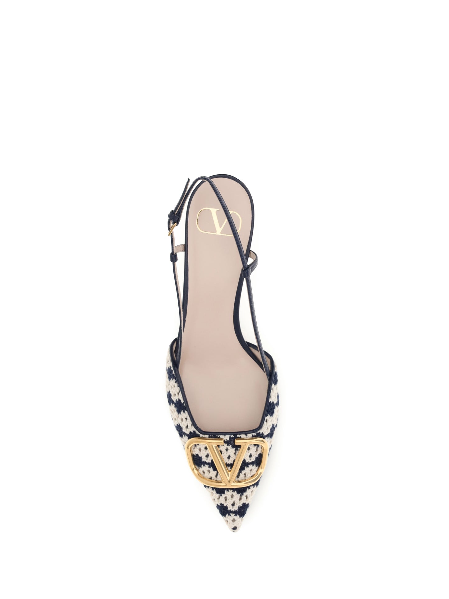 Valentino Garavani Women Vlogo Signature Slingback Pumps In Crochet Fabric VALENTINO GARAVANI