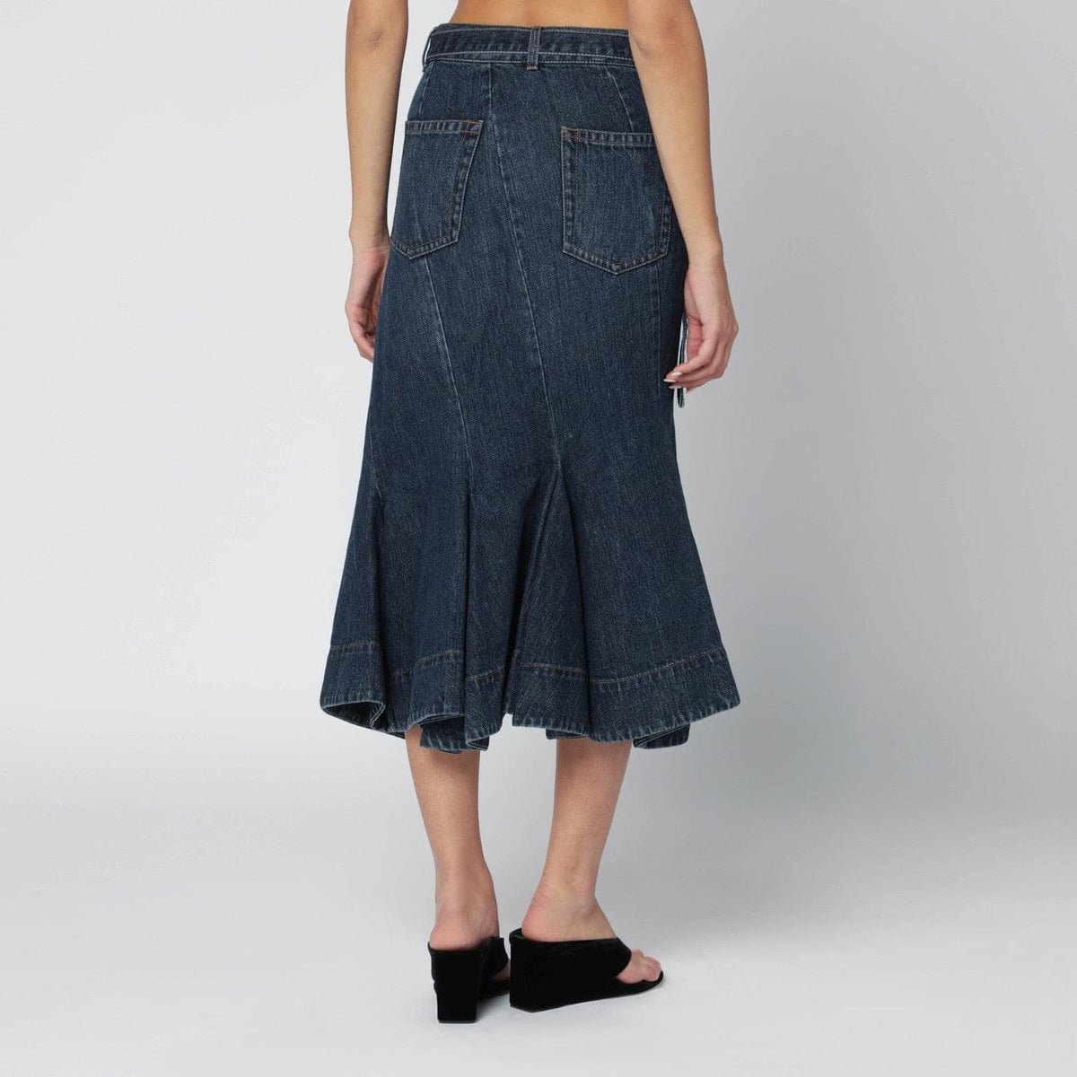 Sacai Asymmetric Blue Denim Skirt Women SACAI