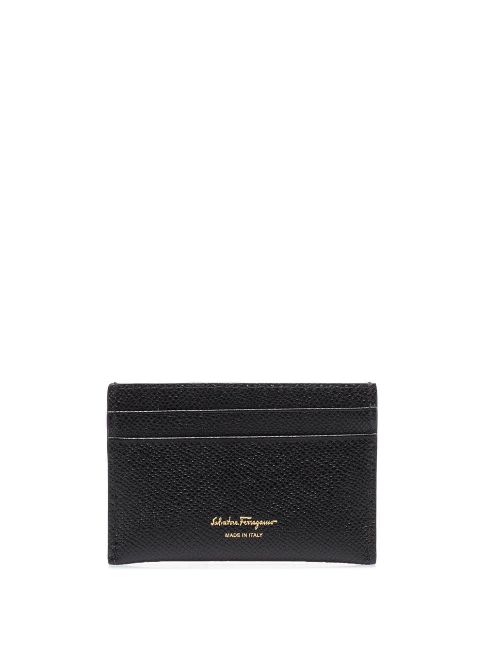 Ferragamo Women Gold Gancini Hammered Leather Card Holder FERRAGAMO