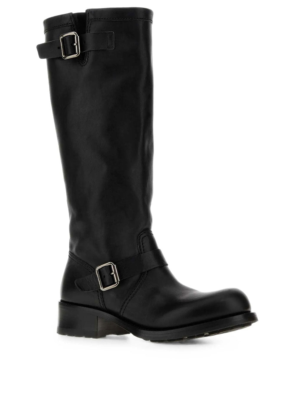 Prada Women Stivali In Pelle Con Doppia Fibbia PRADA