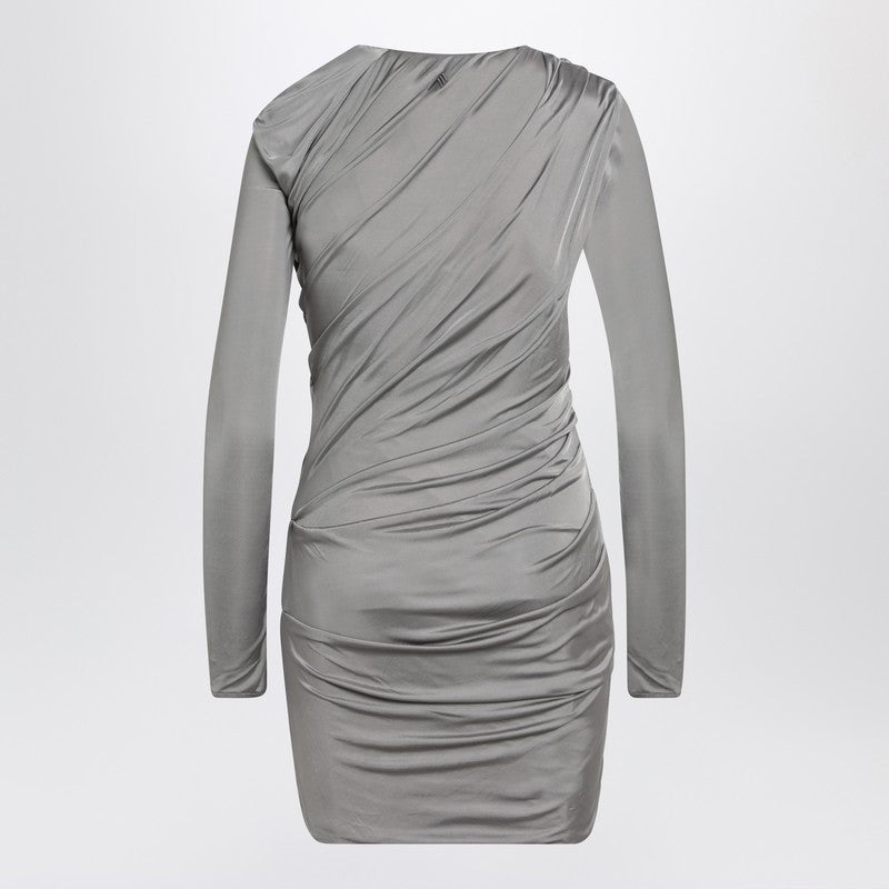 The Attico Draped Grey Mini Dress Women THE ATTICO