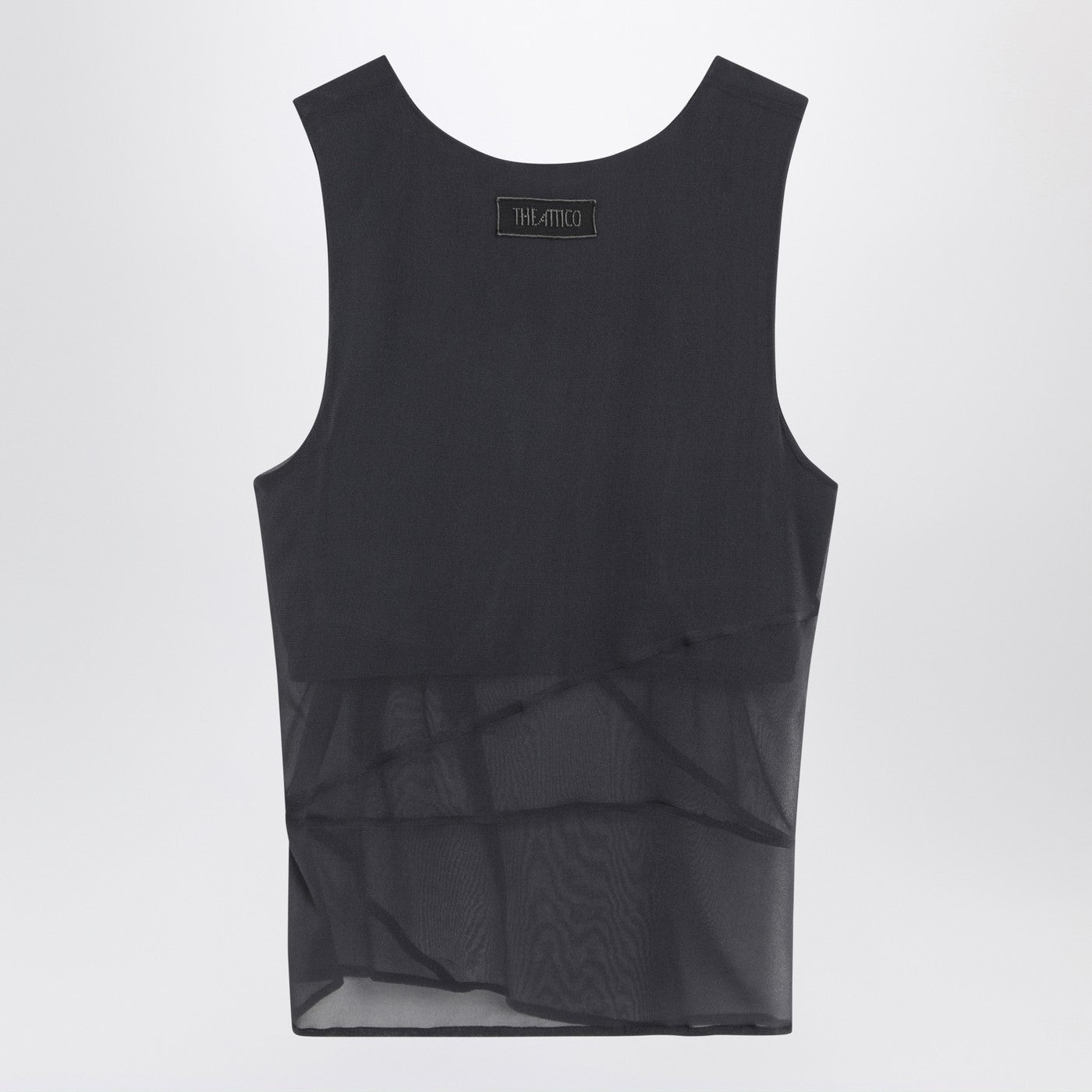 The Attico Gray Silk Tank Top Women THE ATTICO