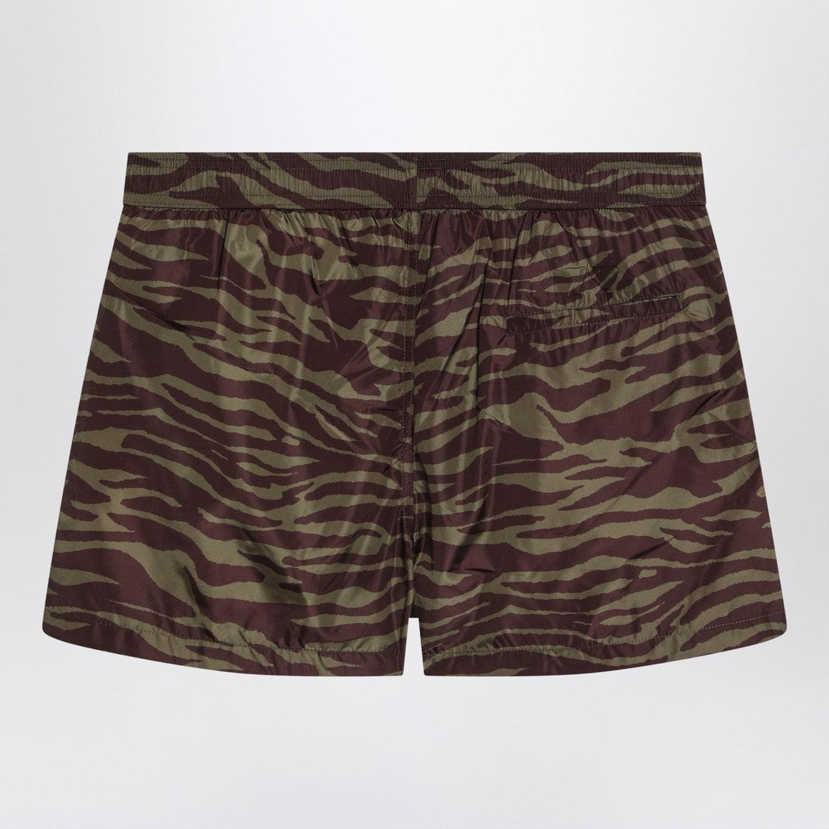 The Attico Zebra Shorts In Khaki/Brown Nylon Women THE ATTICO