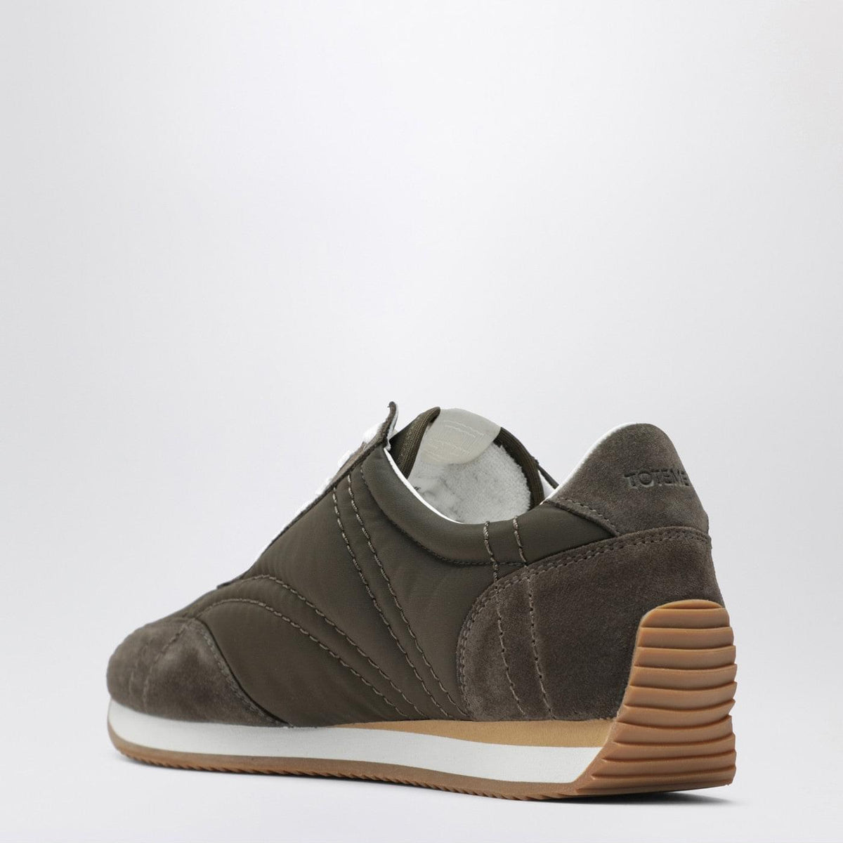 Toteme Olive Green Suede And Fabric Sneakers Women TOTEME