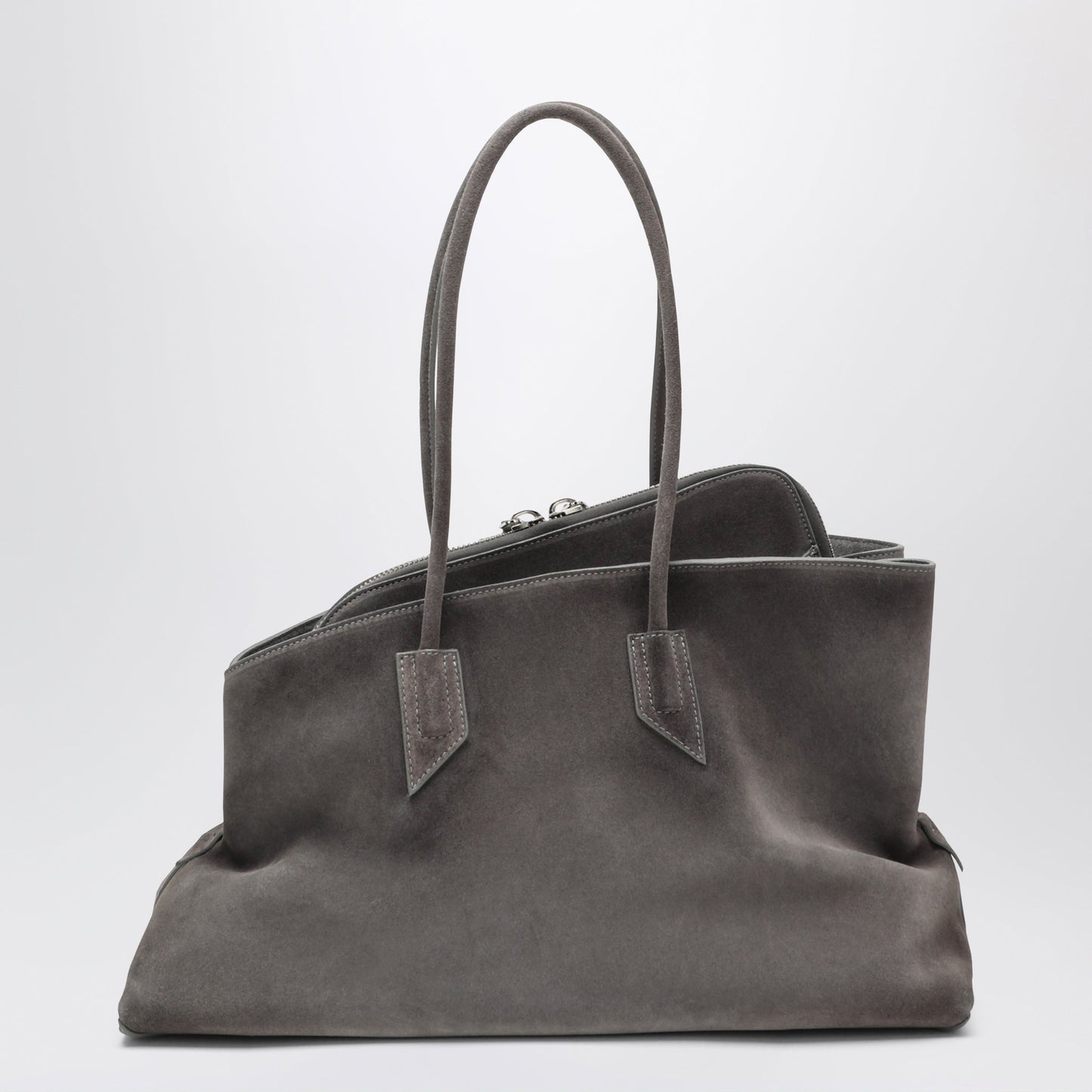 The Attico La Passeggiata Medium Bag In Grey Suede Women THE ATTICO