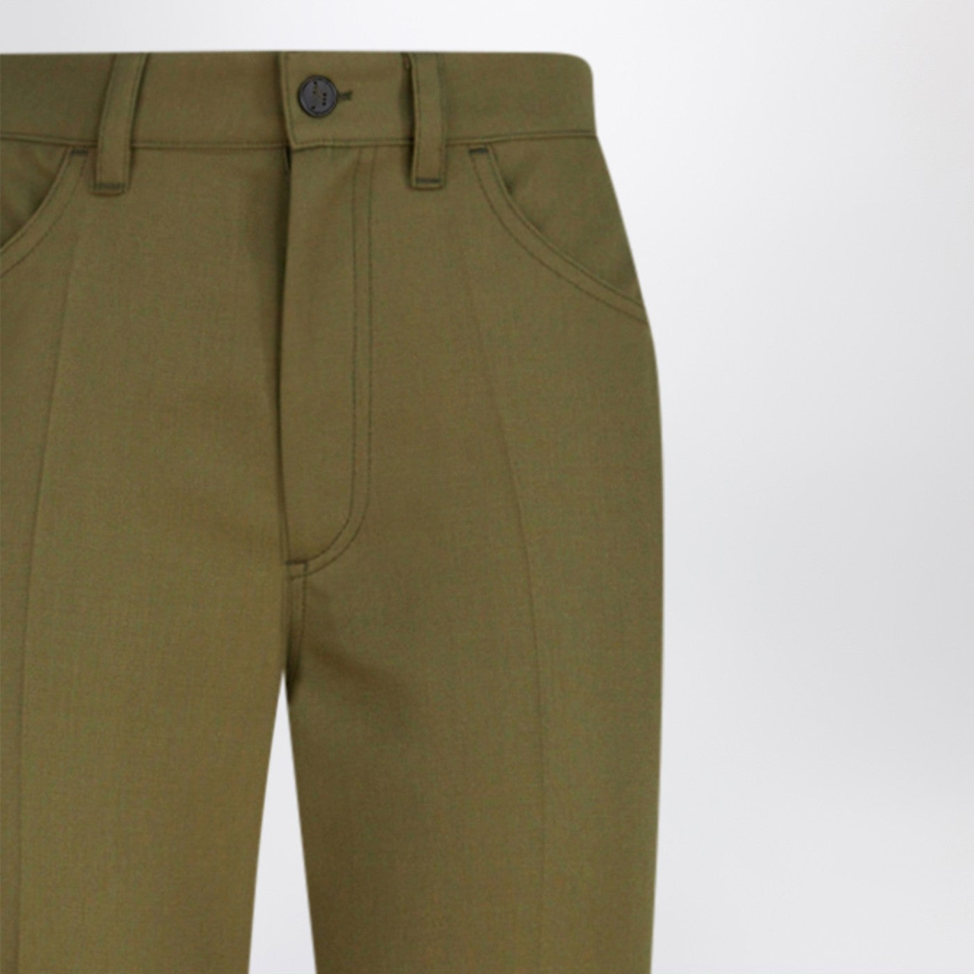 The Attico Military Green Wool Gabardine Trousers Women THE ATTICO