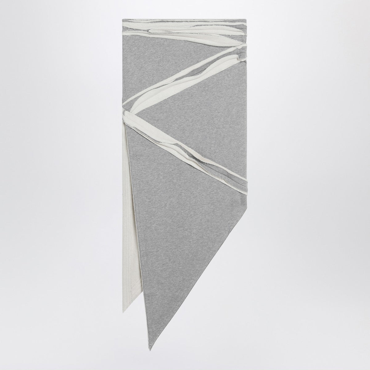 The Attico Asymmetric Grey Melange Cotton Skirt Women THE ATTICO