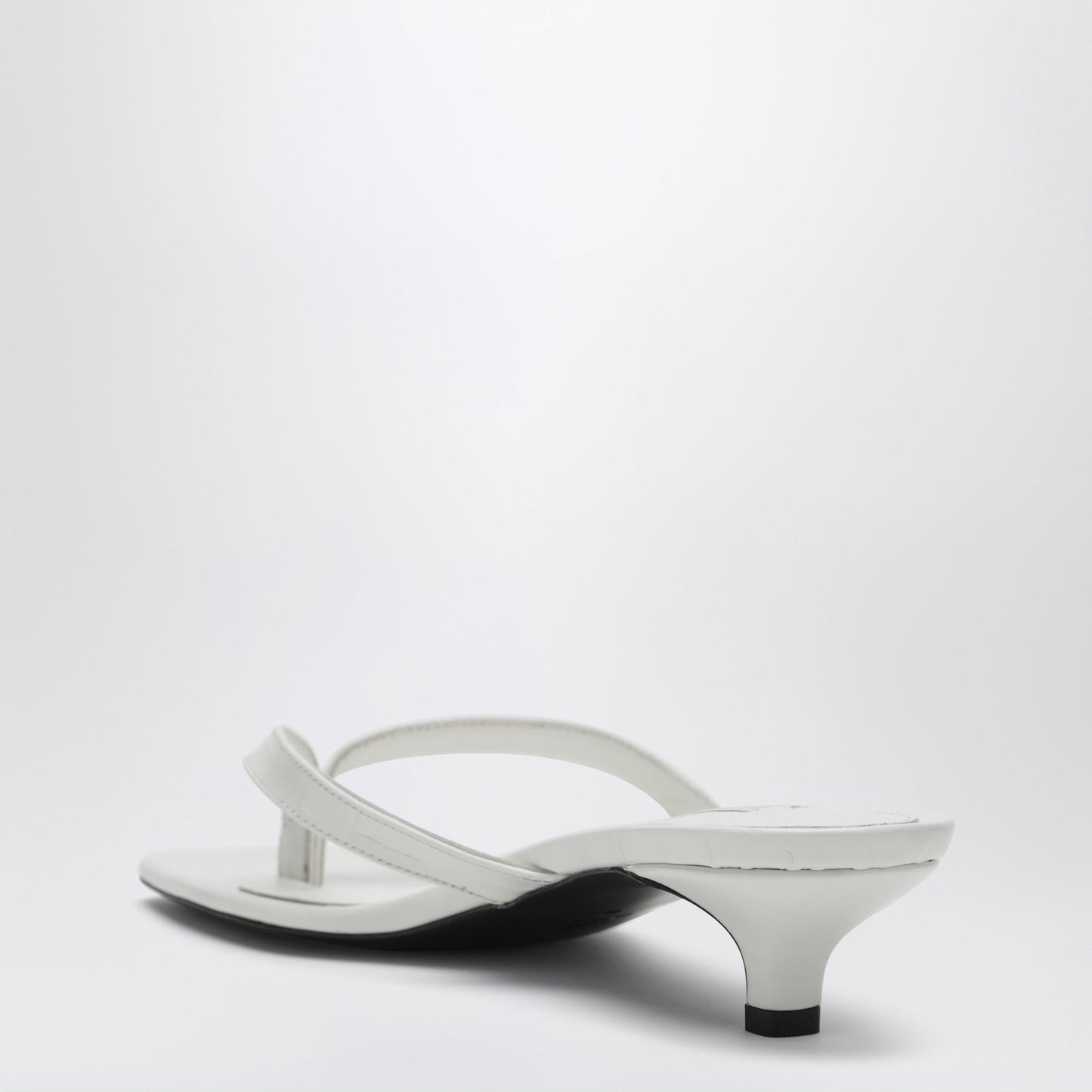 Toteme White Leather Heeled Thong Sandals Women TOTEME